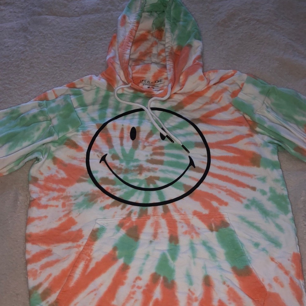 Tye die smiley face hoodie